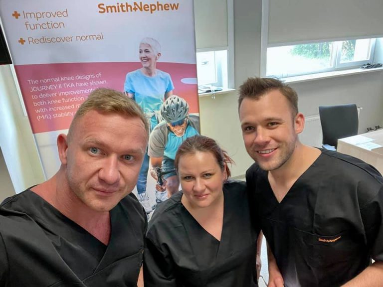 Szkolenie z endoprotezoplastyki stawu kolanowego system Journey II BCS firmy Smith and Nephew w Klinice Nieborowice.